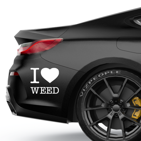 I Love Weed Aufkleber1 - Beispielansicht
