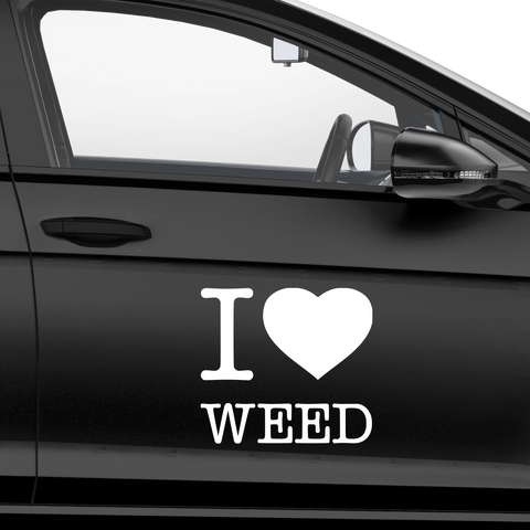 I Love Weed Aufkleber1 - Beispielansicht
