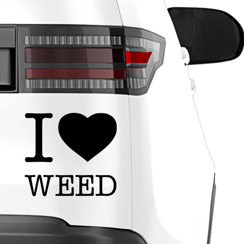 I Love Weed Aufkleber1 - Beispielansicht