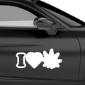 I Love Weed Aufkleber - Beispielansicht