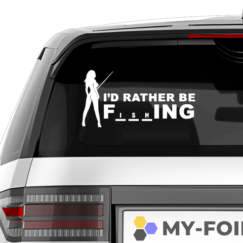 I'd rather be FishING Aufkleber - Beispielansicht