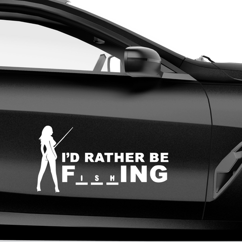 I'd rather be FishING Aufkleber - Beispielansicht