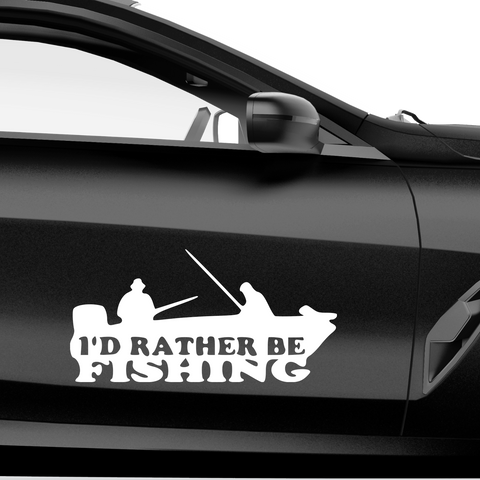 I'd rather be fishing Boot Aufkleber - Beispielansicht
