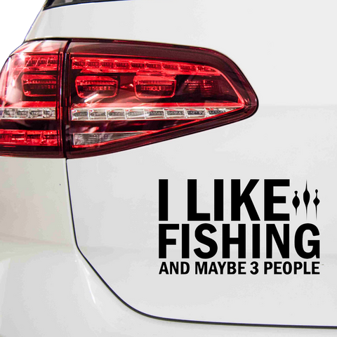 I like Fishing and maybe 3 People Aufkleber - Beispielansicht