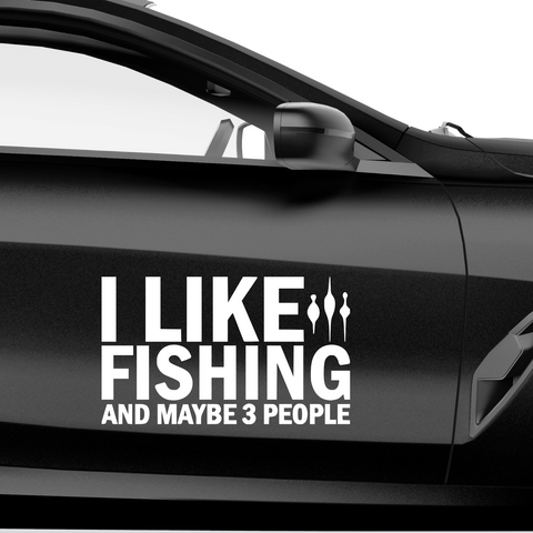I like Fishing and maybe 3 People Aufkleber - Beispielansicht