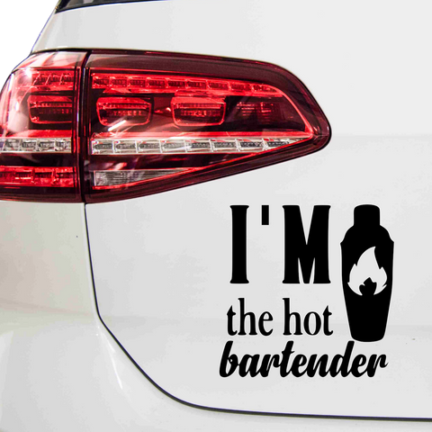 I'm the hot Bartender Aufkleber - Beispielansicht