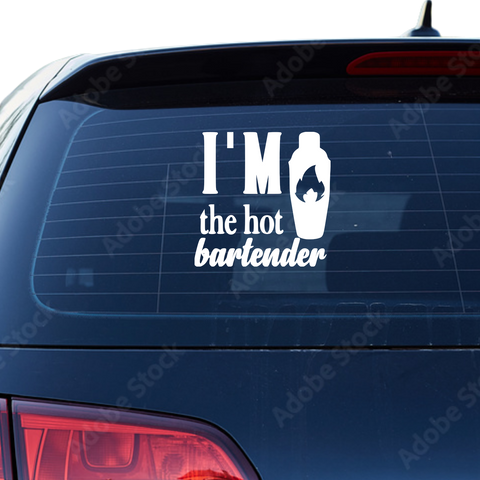 I'm the hot Bartender Aufkleber - Beispielansicht