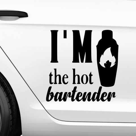 I'm the hot Bartender Aufkleber - Beispielansicht