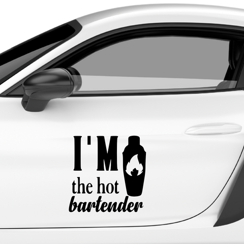 I'm the hot Bartender Aufkleber - Beispielansicht