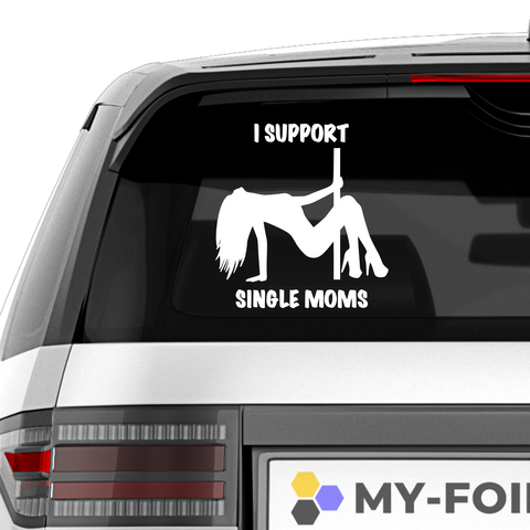 I support single moms Aufkleber.2 - Beispielansicht