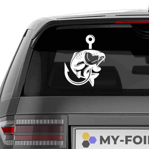 Karpfen mit Haken Aufkleber - Beispielansicht