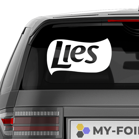 Lies Lays Fakelogo Aufkleber - Beispielansicht