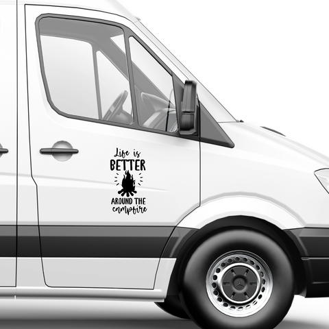 Life is better around the campfire Aufkleber - Beispielansicht