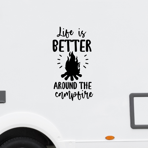 Life is better around the campfire Aufkleber - Beispielansicht