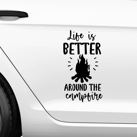 Life is better around the campingfire Aufkleber - Beispielansicht