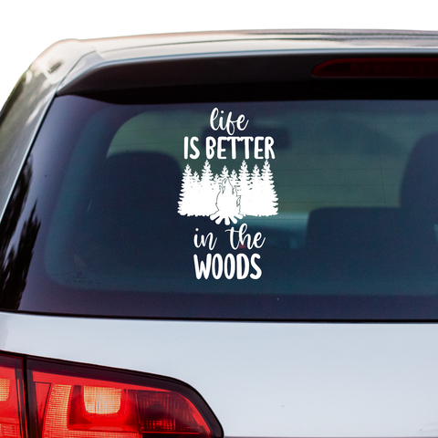 Life is better in the woods Aufkleber - Beispielansicht