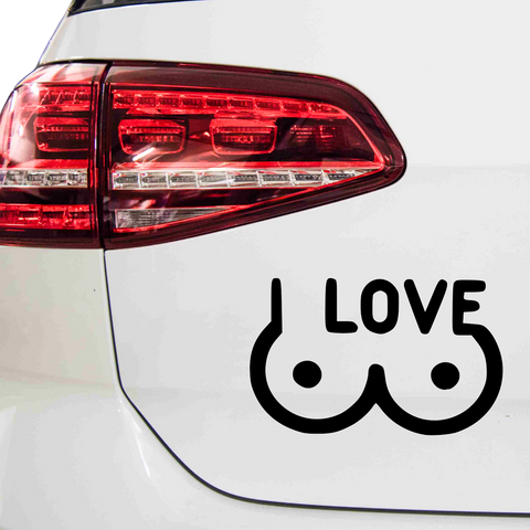 Love Boobs Aufkleber - Beispielansicht