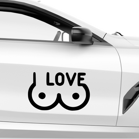 Love Boobs Aufkleber - Beispielansicht