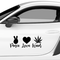 Love Peace Weed Aufkleber - Beispielansicht