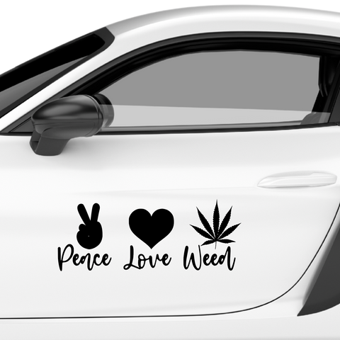 Love Peace Weed Aufkleber - Beispielansicht