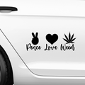 Love Peace Weed Aufkleber - Beispielansicht