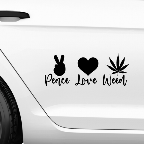 Love Peace Weed Aufkleber - Beispielansicht