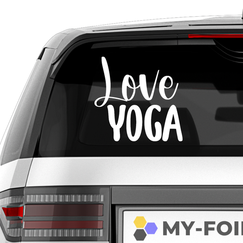 Love Yoga Aufkleber - Beispielansicht