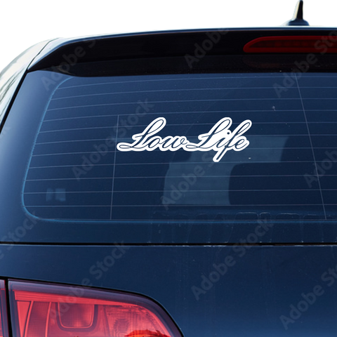 Lowlife Schriftzug Aufkleber 3 - Beispielansicht