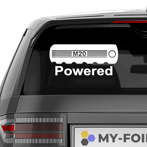 M20 Powered Aufkleber - Beispielansicht