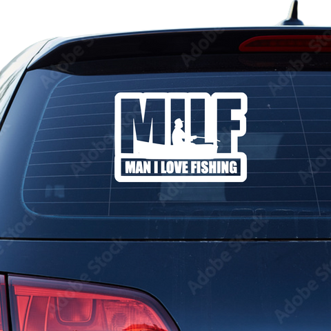 Man i love Fishing Aufkleber - Beispielansicht