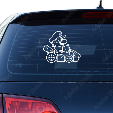 Mario Cart Aufkleber - Beispielansicht