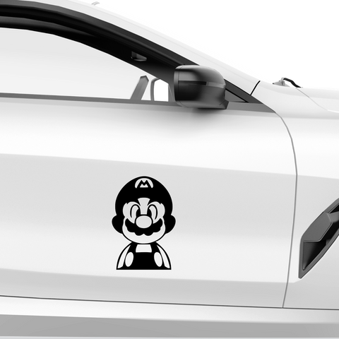 Mario Kopf Aufkleber - Beispielansicht