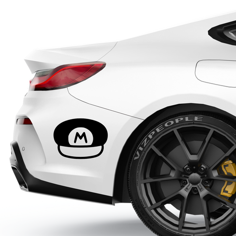 Mario Mütze Aufkleber - Beispielansicht