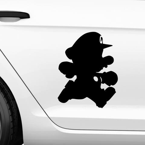 Mario Schattenfigur Aufkleber - Beispielansicht