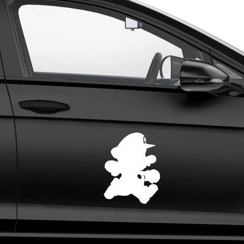 Mario Schattenfigur Aufkleber - Beispielansicht