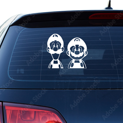 Mario und Luigi Aufkleber - Beispielansicht