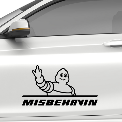 Misbehaving Michellin Fakelogo Aufkleber - Beispielansicht