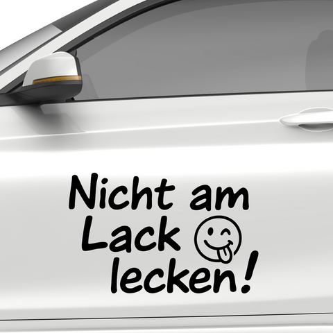 Nicht am Lack lecken Aufkleber - Beispielansicht