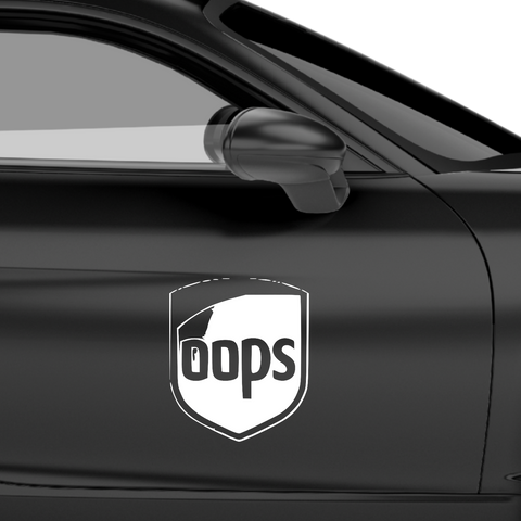 OOPS UPS Fakelogo Aufkleber - Beispielansicht