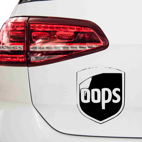 OOPS UPS Fakelogo Aufkleber - Beispielansicht