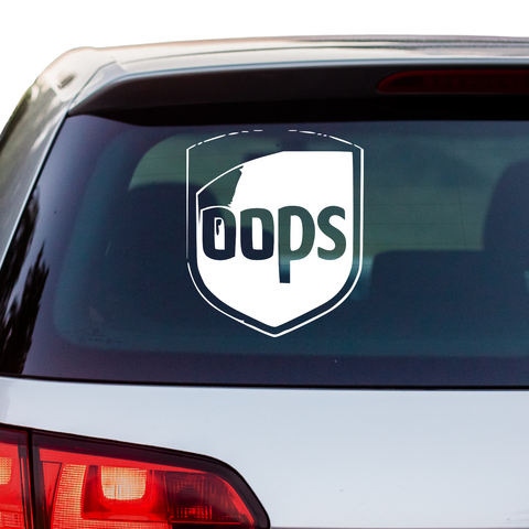 OOPS UPS Fakelogo Aufkleber - Beispielansicht