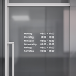 Öffnungszeiten Fensteraufkleber