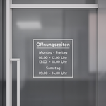 Öffnungszeiten Fensteraufkleber