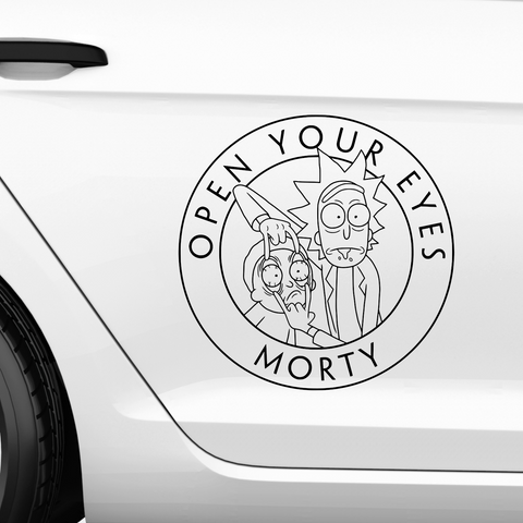 Open your eyes Morty Aufkleber - Beispielansicht