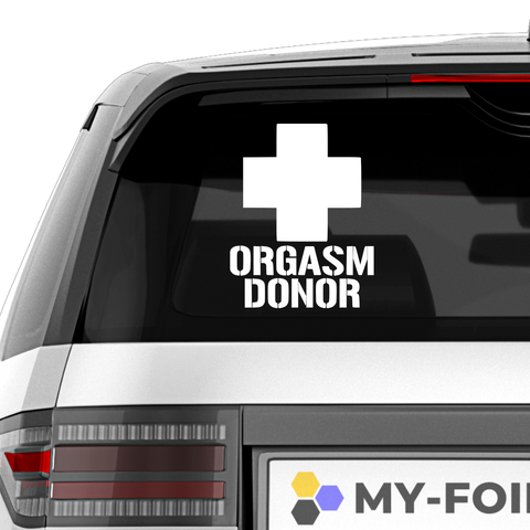 Orgasm Donor Aufkleber - Beispielansicht