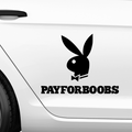 Pay for Boobs Fakelogo Aufkleber - Beispielansicht