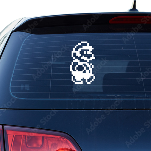 Pixel Mario Aufkleber - Beispielansicht
