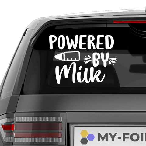 Powered by Milk Aufkleber - Beispielansicht