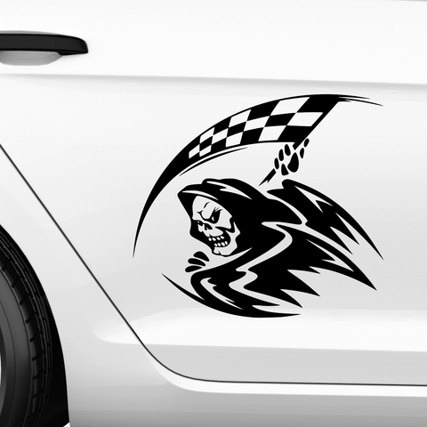 Racing Sensenmann Aufkleber - Beispielansicht