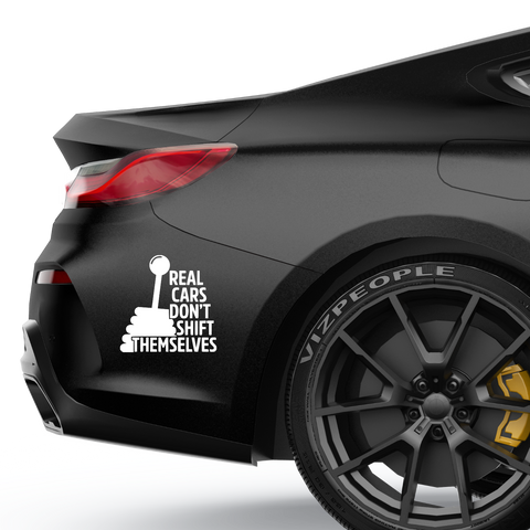 Real cars dont shift themselvs Aufkleber - Beispielansicht